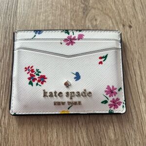 Kate spade floral white cardholder